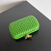 Fortok Bottega Veneta Knot clutch bag in Green woven leather 20.5*6*12.5cm - 4