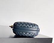 Fortok Bottega Veneta Knot clutch bag in Navy Blue woven leather 20.5*6*12.5cm - 6