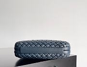 Fortok Bottega Veneta Knot clutch bag in Navy Blue woven leather 20.5*6*12.5cm - 4