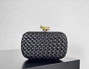 Fortok Bottega Veneta Knot clutch bag in Black woven leather 20.5*6*12.5cm - 1
