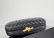 Fortok Bottega Veneta Knot clutch bag in Black woven leather 20.5*6*12.5cm - 4