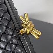 Fortok Bottega Veneta Knot clutch bag in Black woven leather 20.5*6*12.5cm - 3