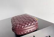 Fortok Bottega Veneta Knot clutch bag in Burgundy woven leather 20.5*6*12.5cm - 6