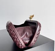 Fortok Bottega Veneta Knot clutch bag in Burgundy woven leather 20.5*6*12.5cm - 5