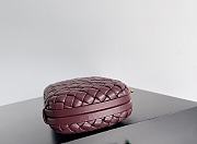 Fortok Bottega Veneta Knot clutch bag in Burgundy woven leather 20.5*6*12.5cm - 4