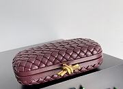 Fortok Bottega Veneta Knot clutch bag in Burgundy woven leather 20.5*6*12.5cm - 3