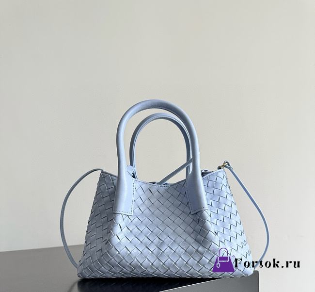 Fortok Bottega Veneta Pinacoteca tote bag in light blue 24*15*12cm - 1