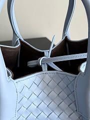 Fortok Bottega Veneta Pinacoteca tote bag in light blue 24*15*12cm - 2