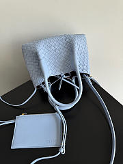 Fortok Bottega Veneta Pinacoteca tote bag in light blue 24*15*12cm - 3
