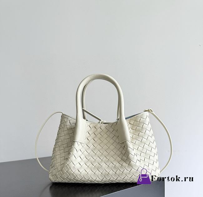 Fortok Bottega Veneta Pinacoteca tote bag in Cream 24*15*12cm  - 1