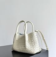 Fortok Bottega Veneta Pinacoteca tote bag in Cream 24*15*12cm  - 5
