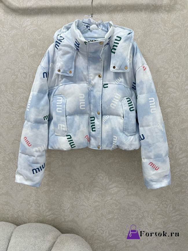 Fortok Miu Miu cropped puffer jacket Sky Blue - 1