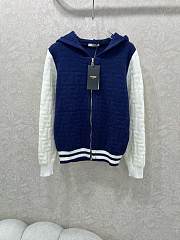 Fortok Fendi men's hooded jacket in blue and white - 1