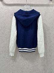 Fortok Fendi men's hooded jacket in blue and white - 4