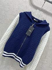 Fortok Fendi men's hooded jacket in blue and white - 3