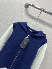 Fortok Fendi men's hooded jacket in blue and white - 2