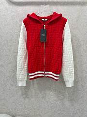 Fortok Fendi men's hooded jacket in Red and white - 1