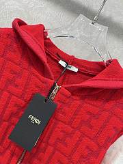 Fortok Fendi men's hooded jacket in Red and white - 6