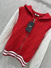 Fortok Fendi men's hooded jacket in Red and white - 5