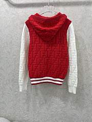Fortok Fendi men's hooded jacket in Red and white - 4