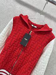 Fortok Fendi men's hooded jacket in Red and white - 3