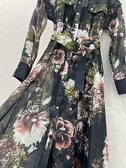 Fortok Zimmermann floral cotton sateen shirt dress Black - 5