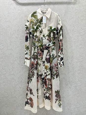 Fortok Zimmermann floral cotton sateen shirt dress White