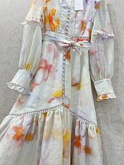 Fortok Zimmermann 2025 New V-neck Long-sleeved Lantern Dress  - 5