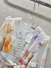 Fortok Zimmermann 2025 New V-neck Long-sleeved Lantern Dress  - 4