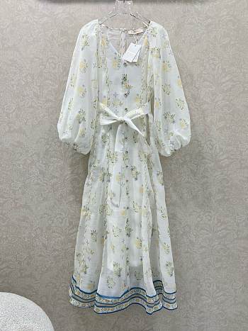 Fortok Zimmermann August belted floral-print linen midi dress