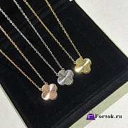 Fortok Van Cleef & Arpels Four-leaf Clover Necklace Gold/Silver/Gold Rose - 1