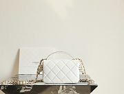 Fortok Chanel mini top handle flap bag White 18x12x6cm - 4