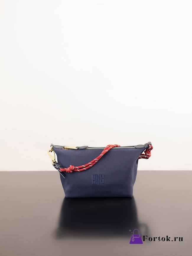 Fortok Miu Miu navy blue gabardine pouch 18.5*14*10cm - 1