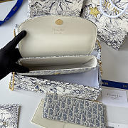 Fortok Dior Oblique Jacquard wallet and pouch set Light Blue 21.5*12*2cm  - 6