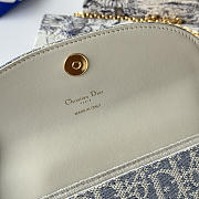 Fortok Dior Oblique Jacquard wallet and pouch set Light Blue 21.5*12*2cm  - 4