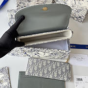 Fortok Dior Oblique Jacquard wallet and pouch set Grey 21.5*12*2cm  - 6