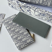 Fortok Dior Oblique Jacquard wallet and pouch set Grey 21.5*12*2cm  - 5