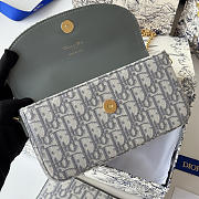 Fortok Dior Oblique Jacquard wallet and pouch set Grey 21.5*12*2cm  - 4