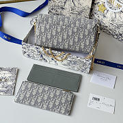 Fortok Dior Oblique Jacquard wallet and pouch set Grey 21.5*12*2cm  - 2