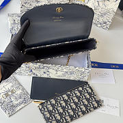 Fortok Dior Oblique Jacquard wallet and pouch set Black 21.5*12*2cm  - 6