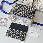 Fortok Dior Oblique Jacquard wallet and pouch set Black 21.5*12*2cm  - 4