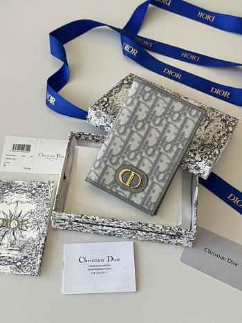 Fortok Christian Dior 30 Montaigne Passport Holder in Grey 10 x 13.3cm