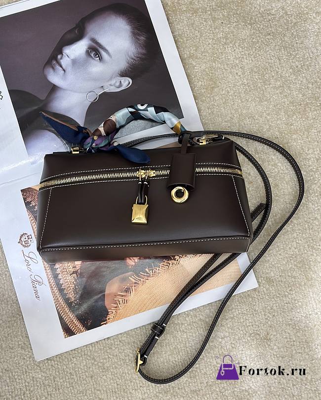 Fortok Loro Piana Extra Bag L23 Espresso 23/8/13cm - 1