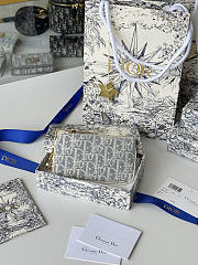 Fortok Dior Montaigne 30 Oblique Jacquard Wallet Light Blue 14.5*7.6cm - 1