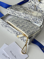 Fortok Dior Montaigne 30 Oblique Jacquard Wallet Light Blue 14.5*7.6cm - 3