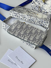 Fortok Dior Montaigne 30 Oblique Jacquard Wallet Grey 14.5*7.6cm - 4