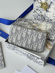Fortok Dior Montaigne 30 Oblique Jacquard Wallet Grey 14.5*7.6cm - 2