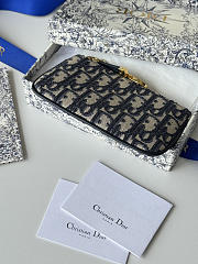 Fortok Dior Montaigne 30 Oblique Jacquard Wallet Blue 14.5*7.6cm - 3