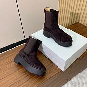 Fortok The Row Boots Suede Leather in Chocolate Brown  - 1