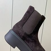 Fortok The Row Boots Suede Leather in Chocolate Brown  - 4